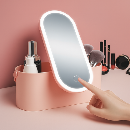 Estuche compacto con Espejo Ajustable y luz LED